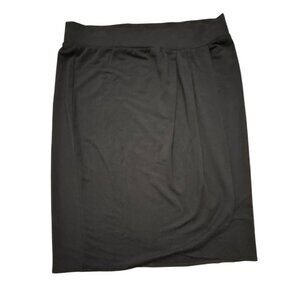 Cabi Delicious Black Tulip Hem Faux Wrap Skirt size Small 395 Jersey Knit Pencil
